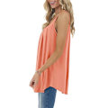 Miniatyrbilde 2 av 4: Sommer Tank Tops for Kvinner Plissert Spaghetti Stropp Camisole Løs Passform Casual Ermeløs（L）