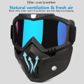 Miniatyrbild 2 av 5: Motocrossglasögon Masque Skyddsglasögon med Avtagbar Ansiktsmask Hjälm Anti-Dimma Vindtät Ridning Solglasögon Motocros