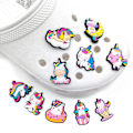 Miniatyrbillede 1 af 5: 10 stk. 3D Clog Sandaler Smykker (Enhjørning), Sko Charms, Søde Sko Smykker til Clogs Sko Sandal Armbånd DIY