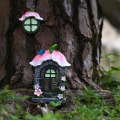 Miniatyrbillede 2 af 4: Stor skov fe dør til fe have, lyserød, lysende 15x6.5x6.3cm