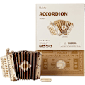 Miniatyrbillede 4 af 5: 3D træpuslespil harmonika håndværk model sæt til voksne, der laver musikinstrumenter fødselsdagsgaver til familie og venner 156 stykker, harmonika