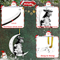 Miniatyrbilde 3 av 5: Dyre Julepynt Henger på Månen Vinter Tre Ornament Julepynt (Slem Ku)