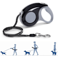 Miniatyrbilde 4 av 5: Inntrekkbar hundelinen, katteline, teleskopisk trekktau, inntrekkbar line for liten katt hund 5M, maksimal 15kg (svart)
