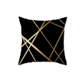 Miniatyrbillede 1 af 5: 45×45 cm Sort Fløjl Dekorativ Pude Betræk Gyldne Linjer Geometri Pude Stue Soveværelse Bænk Sofa Pudebetræk Sæt med 2