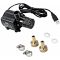 Miniatyrbillede 1 af 4: Havepumpe til springvand, USB-vandpumpe til have, amfibiepumpe med 2 messingdyser og USB-opladerkabel, dykkende minivandpumpe til dam