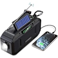 Miniatyrbild 1 av 5: Handvevradio med LCD-display, 2000mAh Bärbar NOAA Väder Solradio svart