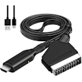 Miniatyrbild 1 av 4: SCART till HDMI Adapter, SCART till HDMI Kabel, SCART Audio Video Omvandlare, SCART till HDMI Omvandlare med HDMI Kabel 1080P/720P för HD TV Projektor