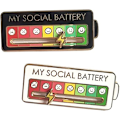 Miniatyrbillede 1 af 3: Min Sociale Batteri Brosche Sjov Emali Pins Kreativ Lapel Pins