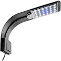 Miniatyrbillede 3 af 5: Sort skal Led Akvarielys Lampe Clip, Ultra-tynd Akvarielampe Med Lys, 24 Led Akvarielys（Hvidt og blåt lys）