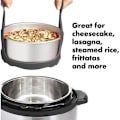 Miniatyrbilde 4 av 5: Slynge, Slinger Bakeware 6qt/8qt Instant Pot/Multifunksjonskomfyr Anti-Echaudage Stativ, BPA Silikon Egg Dampstativ (grå)