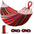 Miniatyrbilde 1 av 5: Dobbel bar hengekøye Statisk belastningskapasitet 300 kg 280 x 150 cm Regnbuefarger Egnet for innendørs, balkong, utendørs, reise, camping, fotturer