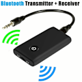 Miniatyrbillede 1 af 4: Bluetooth 5.0 transmitter, 2 i 1 trådløs 3,5 mm adapter, adapter transmitter og receiver, 2 i 1 adapter, 3,5 mm Jack Aptx og USB,