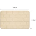 Miniatyrbillede 5 af 5: Bademåtte 50 x 80cm Superabsorberende Memory Foam Bademåtte Maskinvaskbar Bademåtte til Køkken Badeværelse Indgang Beige