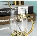 Miniatyrbillede 3 af 5: Glas emaljekrus - Den bedste fødselsdagsgave til kvinder - Sort te-kop med ske - Kvindernes gave til hende - Mors dag - Valentinsdag - 370ml-330ml