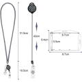 Miniatyrbilde 2 av 5: Krystallhalskjede Lanyard, (Grå) Bling Nøkkelring Transparent Merkeholder med Inntrekkbar Krystall Lanyard og ID-kortholder, for Visittkort, Buss