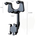 Miniatyrbilde 2 av 4: Bil Bakspeil Telefonholder 360° Rotasjon Universal Justerbar Retningsvisning