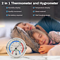 Miniatyrbilde 4 av 5: 2-pakks termohygrometer, termohygrometer, innendørs og utendørs termometer hygrometer, trådløs termohygrometer analog hygrometer for kontor hjem Ro
