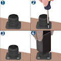 Miniatyrbillede 4 af 5: Sorte justerbare møbelben, 4 stk. skabsben 50mm justerbar højde 0-20mm aluminiumslegering bordben til skrivebord, sofa og gør-det-selv-møbler
