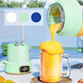 Miniatyrbillede 2 af 5: Juicing Kop, Bærbar Juicing Kop med Digitalt Display, Frugt Blender Juicer, Milkshake og Smoothie, Trådløs Bærbar Blender Genopladelig (Grøn)