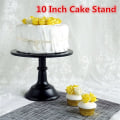 Miniatyrbilde 1 av 4: Svart 10 tommers jern rund kakefat pidestall svart dessert holder display bryllupsfest dekorasjon Sasicare