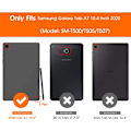 Miniatyrbillede 2 af 5: Passer til Samsung TAB A7 10.4 Tablet Etui med Pen Slot 2020 Model Drop-proof Beskyttende Cover Etui, Stabil Magnetisk Flip-Sort