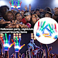 Miniatyrbilde 5 av 5: LED-hansker, 1 par LED flerfargede blinkende hansker, blinkende skjelet fargerike hansker glødende LED-hanske, for voksne Halloween jul bursdag Rave