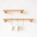 Miniatyrbilde 2 av 4: Enkel håndkleholder i tre, enkel håndklestang, ingen hull, oppbevaringsstativ, håndkleholder for baderomskjøkken（30cm）