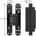 Miniatyrbilde 2 av 5: Usynlige hengsler for skjult dør Justerbare Heavy Duty 3-D skjulte hengsler - Svart - 1 par