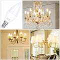 Miniatyrbillede 5 af 5: Led pære E14 lampe, varm hvid 3000K, C37 LED 5W, strålevinkel 120°, 6-pak