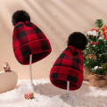 Miniatyrbillede 2 af 5: singlePlaid Jule strikket hue, klassisk rød og sort julehue til voksne 20CM*20CM