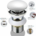 Miniatyrbilde 2 av 5: Universal Vaskavløp med Overløp Pop-Up Automatisk Trykk Åpen Klikk Klakk for Baderom 1-1/4 tommer Krom Messing