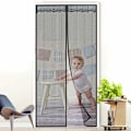 Miniatyrbillede 1 af 4: Magnetisk flueskærmdør Automatisk lukkende dørgardin Anti insektflue myg med magneter, sort (90 x 210 cm)