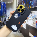 Miniatyrbillede 2 af 4: Astronaut-etui til iPhone 14 Pro Max, sødt rummandsmønster (sort)
