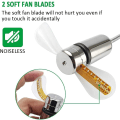 Miniatyrbillede 3 af 5: Mini Fleksibel LED USB-ventilator til bærbar computer med realtidsvisning Ægte ur USB-ventilator (1 stk.)