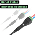 Pikkukuva 2 / 5: Sarja, jossa 10 kpl 5,5 mm x 2,1 mm DC-uros- ja naarasvirtaliittimiä 12 V:n adaptereita videovalvontakameran DVR-turvajärjestelmän LED-valolle