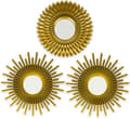 Väggspegel set med 3 runda speglar (guld)