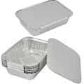 Miniatyrbilde 2 av 5: 50 stk. aluminiumsformer med lokk - 26,5 x 19,2 x 6,5 cm - 2000 ml - Aluminiumsformer for grill til steking/frysing/oppbevaring, beholder