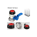 Pikkukuva 3 / 5: (75 × 75 × 131) Hanan säiliö 1000l adapteri 1000L DN50 (75mm) IBC-säiliöliitäntä Elintarvike-adapteri Säiliöhana IBC-säiliöliitin IBC-perhonen