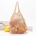 Miniatyrbild 4 av 4: Återanvändbara bomullsmesh-kassar Bomullsrepkassar Mesh-shoppingkassar Mesh-kassar 2-pack (Beige)