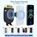 Miniatyrbilde 4 av 4: Trådløs bilholder for lader, sensor automatisk klemming, for bilens luftventil, passer til iPhone 14 Pro 13 12 XS Samsung S21/S22Ultra, svart