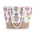 Miniatyrbillede 1 af 4: Tropiske Tote tasker Multicolor Ananas Rejsetasker Indkøbsposer Fashionable Strandtasker med Burlap Bund