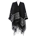 Miniatyrbillede 5 af 5: Poncho Sjal Elegant Varmt Åbent Til Kvadrat Efterår Vinter Kvinde