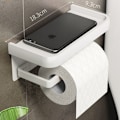Miniatyrbillede 3 af 5: Toiletpapir med hyldepapir toiletpapir tapet Wc rulle WC uden boring klæbende aluminiumsplads til køkken badeværelse-hvid