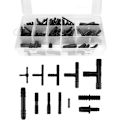 Miniatyrbilde 1 av 5: Sett med 113 slangekoblinger - 12 rette og reduserende deler - for vaskemaskinsystem, vanningsrør og irrigasjonssystem