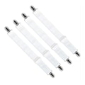 Miniatyrbild 1 av 5: Justerbar lakansträckare (65cm till 200cm), justerbar fästrem för lakan, säng, soffa, strykbrädesöverdrag (vit, 4-pack)