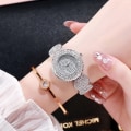Miniatyrbillede 4 af 4: Damer Elegant Krystal Sæt Gypsophila Quartz Ur Mode Casual Sæt Stålbånd Ur Rhinestone Legering Ur Damer Ur Rose Guld