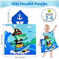 Miniatyrbild 3 av 5: Barn Poncho Krokodil Badhandduk Strandhandduk Pojkar Badcape Pojkar Superabsorberande Snabbtorkande Huvtröja Poncho Surf Poncho Badcape för Baby 2-6