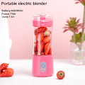 Miniatyrbillede 5 af 5: Blå bærbar mini blender, personlig størrelse elektrisk frugtblender USB genopladelig elektrisk frugtblender juicere babyrejse 380ml, 6 blade blender