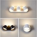 Miniatyrbillede 3 af 3: Udendørs væg LED 16 W Aluminium 2 360 ° Varm hvid 3000 k sort drejelige spots 3000 k sort