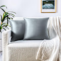 Miniatyrbilde 1 av 4: Sett med 2 fløyelsputetrekk 45x45 cm, mykt og moderne rektangulært putetrekk for skandinavisk stue, mørk sofa